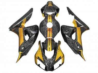 2006-2007 Gold Black Forged Carbon Fiber Honda CBR1000RR Motorcycle Fairings
