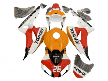 2006-2007 Orange White Red Black Glossy Repsol 26 Honda CBR1000RR Motorcycle Fairings
