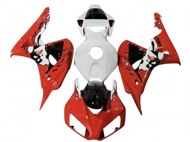 2006-2007 White Red Glossy Black Honda CBR1000RR Motorcycle Fairings
