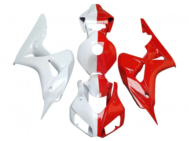 2006-2007 White Red Split Honda CBR1000RR Motorcycle Fairings