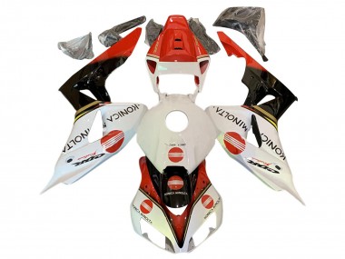 2006-2007 White Red Glossy Black Konica Minolta Honda CBR1000RR Motorcycle Fairings