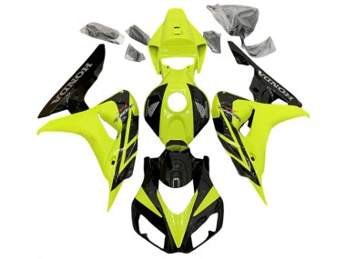 2006-2007 Yellow Glossy Black Honda CBR1000RR Motorcycle Fairings