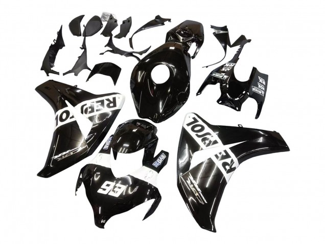 2008-2011 Glossy Black White Repsol 93 Honda CBR1000RR Motorcycle Fairings