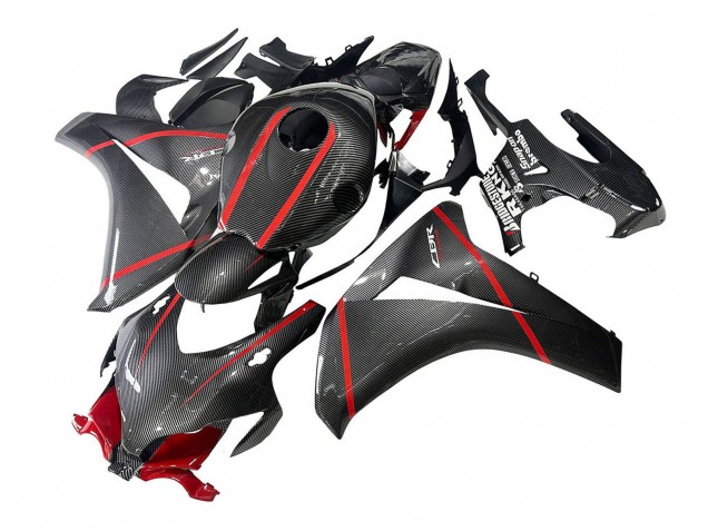 2008-2011 Black Carbon Fiber Red Honda CBR1000RR Motorcycle Fairings