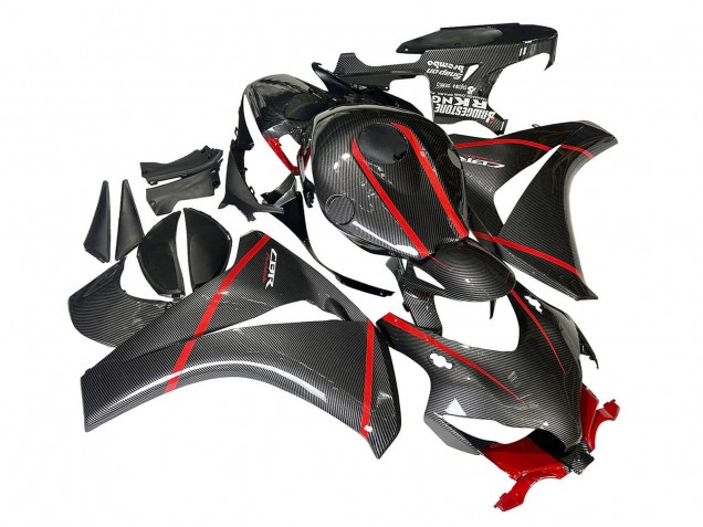 2008-2011 Black Carbon Fiber Red Honda CBR1000RR Motorcycle Fairings