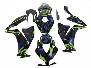2012-2016 Green Blue Glossy Black Honda CBR1000RR Motorcycle Fairings