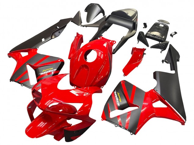 2003-2004 Red Matte Black Racing Honda CBR600RR Motorcycle Fairings