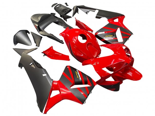 2003-2004 Red Matte Black Racing Honda CBR600RR Motorcycle Fairings