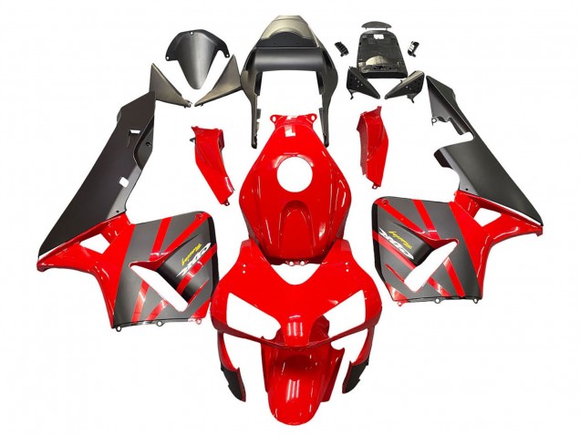 2003-2004 Red Matte Black Racing Honda CBR600RR Motorcycle Fairings