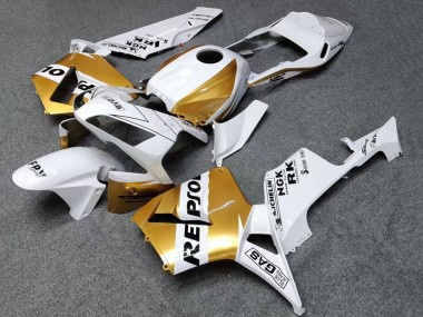 2003-2004 White Gold Black Repsol Honda CBR600RR Motorcycle Fairings