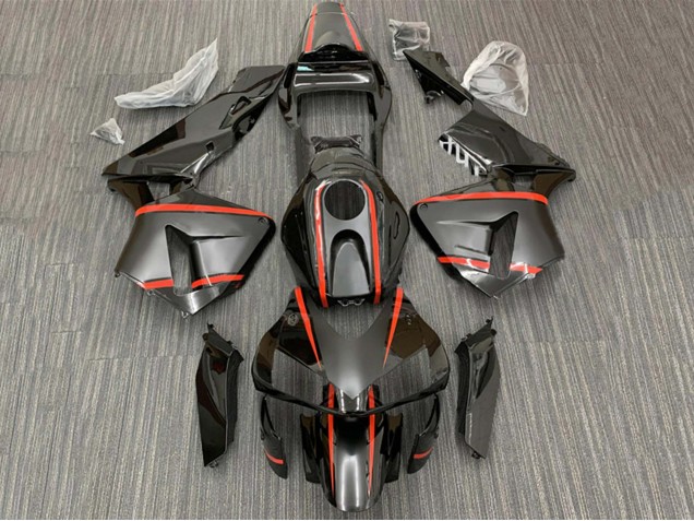 2003-2004 Glossy Black Red Stripe Honda CBR600RR Motorcycle Fairings