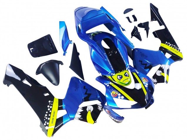 2003-2004 Blue Neon Yellow Glossy Black Shark Honda CBR600RR Motorcycle Fairings