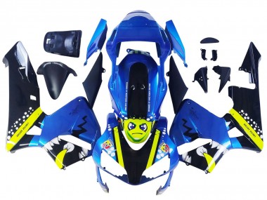 2003-2004 Blue Neon Yellow Glossy Black Shark Honda CBR600RR Motorcycle Fairings