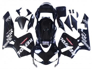 2003-2004 Glossy Black White Repsol Honda CBR600RR Motorcycle Fairings