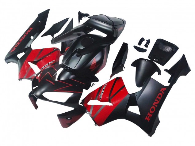 2003-2004 Red Glossy Black Matte Black Honda CBR600RR Motorcycle Fairings