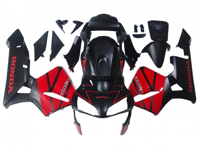 2003-2004 Red Glossy Black Matte Black Honda CBR600RR Motorcycle Fairings