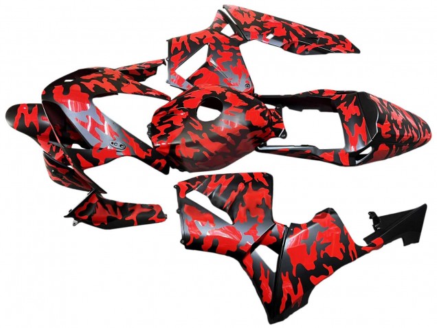 2003-2004 Black Red Grey Camouflage Honda CBR600RR Motorcycle Fairings
