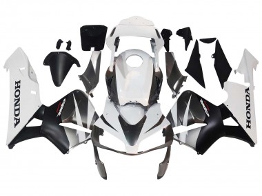 2003-2004 White Matte Black Racing Honda CBR600RR Motorcycle Fairings