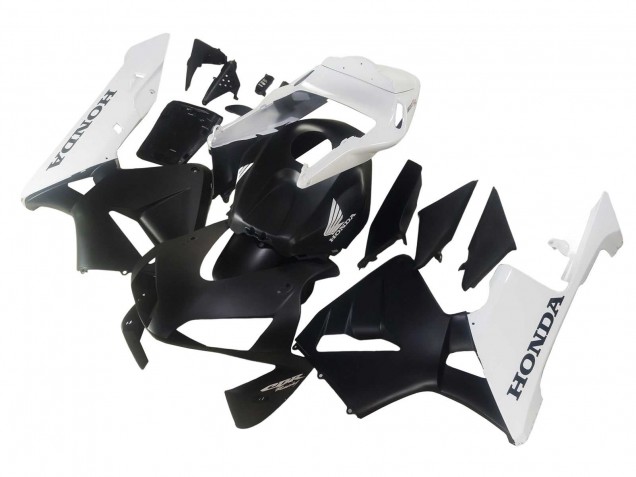 2003-2004 White Matte Black Honda CBR600RR Motorcycle Fairings