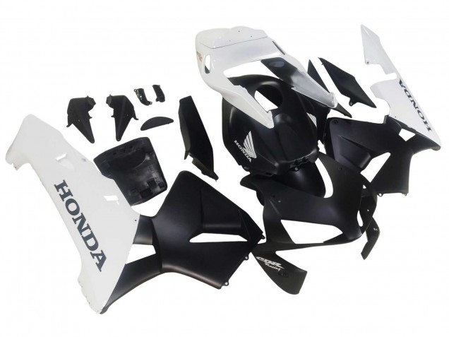 2003-2004 White Matte Black Honda CBR600RR Motorcycle Fairings