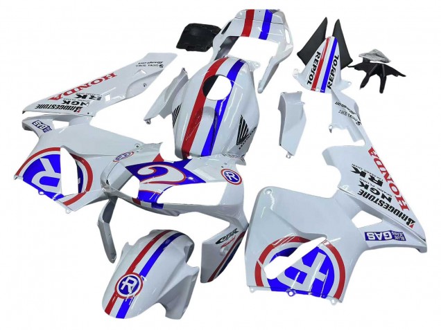 2003-2004 White Red Blue Honda CBR600RR Motorcycle Fairings