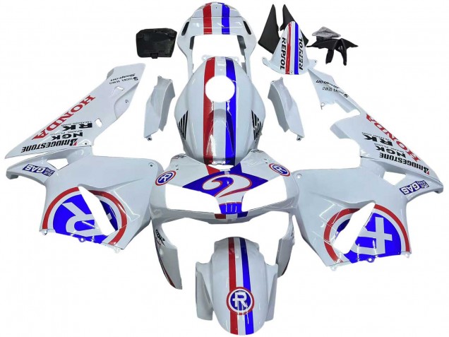 2003-2004 White Red Blue Honda CBR600RR Motorcycle Fairings