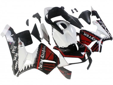 2003-2004 White Red Glossy Black Monster Honda CBR600RR Motorcycle Fairings