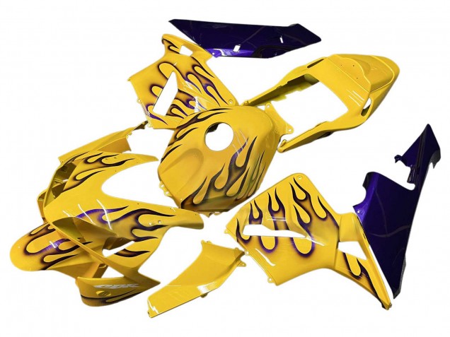 2003-2004 Yellow Black Flame Honda CBR600RR Motorcycle Fairings