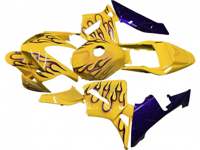 2003-2004 Yellow Black Flame Honda CBR600RR Motorcycle Fairings