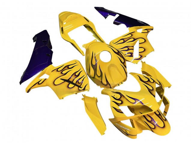 2003-2004 Yellow Black Flame Honda CBR600RR Motorcycle Fairings