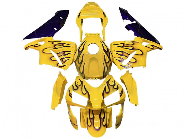 2003-2004 Yellow Black Flame Honda CBR600RR Motorcycle Fairings