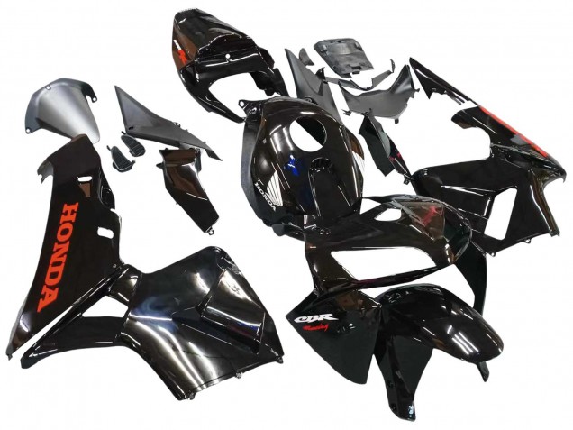 2005-2006 Glossy Black Honda CBR600RR Motorcycle Fairings