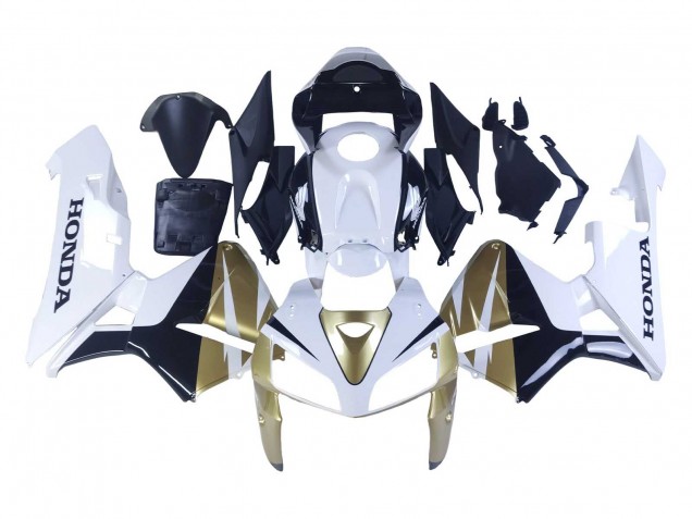 2005-2006 Gold White Black Honda CBR600RR Motorcycle Fairings