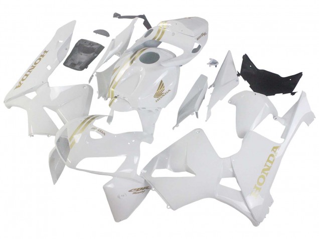 2005-2006 White Gold Honda CBR600RR Motorcycle Fairings