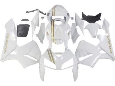2005-2006 White Gold Honda CBR600RR Motorcycle Fairings