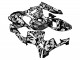 2005-2006 Black White Grey Camouflage Honda CBR600RR Motorcycle Fairings