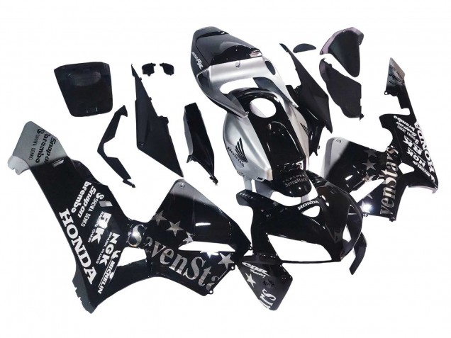 2005-2006 Black Silver SevenStars Honda CBR600RR Motorcycle Fairings