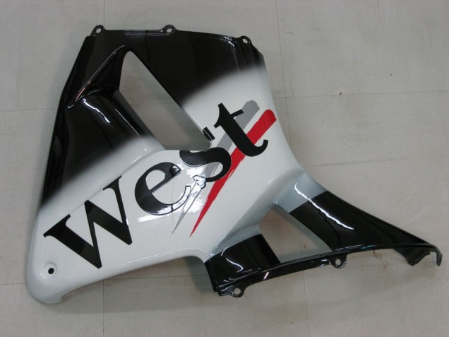 2005-2006 Glossy Black White West Honda CBR600RR Motorcycle Fairings