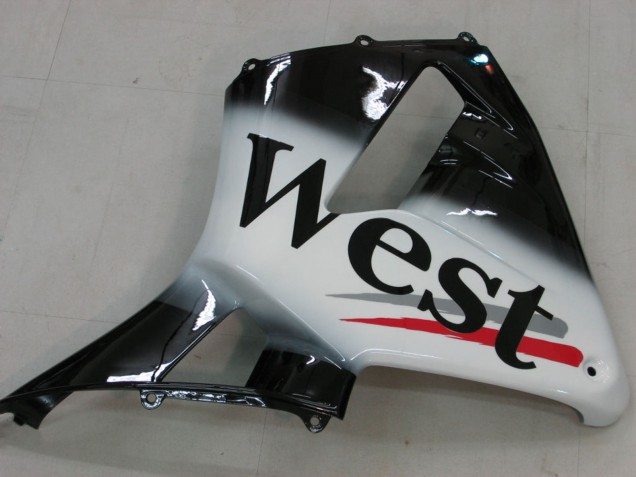 2005-2006 Glossy Black White West Honda CBR600RR Motorcycle Fairings