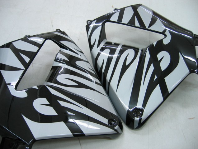 2005-2006 Glossy Black Grey Flame Honda CBR600RR Motorcycle Fairings