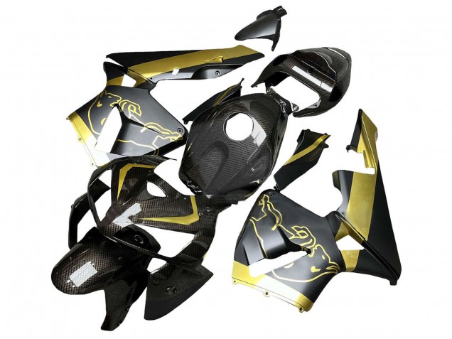 2005-2006 Black Gold Carbon Fiber Honda CBR600RR Motorcycle Fairings