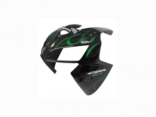 2005-2006 Glossy Black Green Flame Honda CBR600RR Motorcycle Fairings