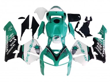 2005-2006 Light Green White Glossy Black JoeRocket Honda CBR600RR Motorcycle Fairings