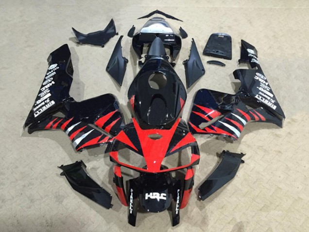 2005-2006 Glossy Black Red White HRC Honda CBR600RR Motorcycle Fairings
