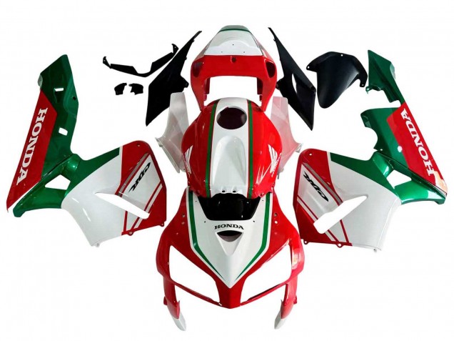 2005-2006 Red White Green Honda CBR600RR Motorcycle Fairings