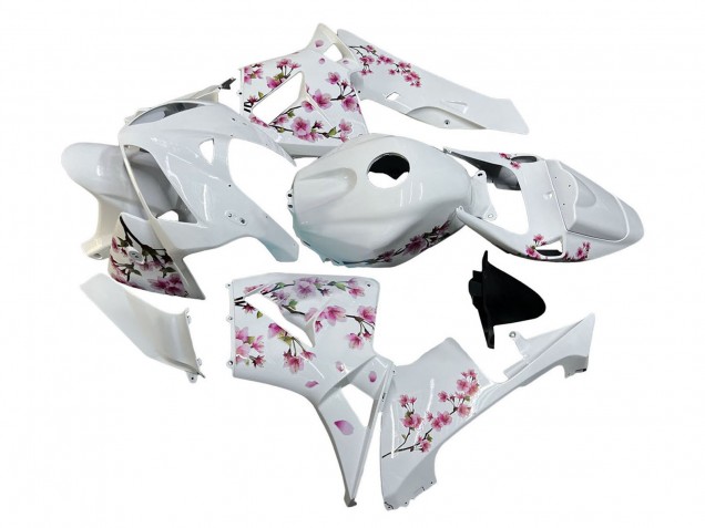 2005-2006 White with Cherry Blossom Honda CBR600RR Motorcycle Fairings