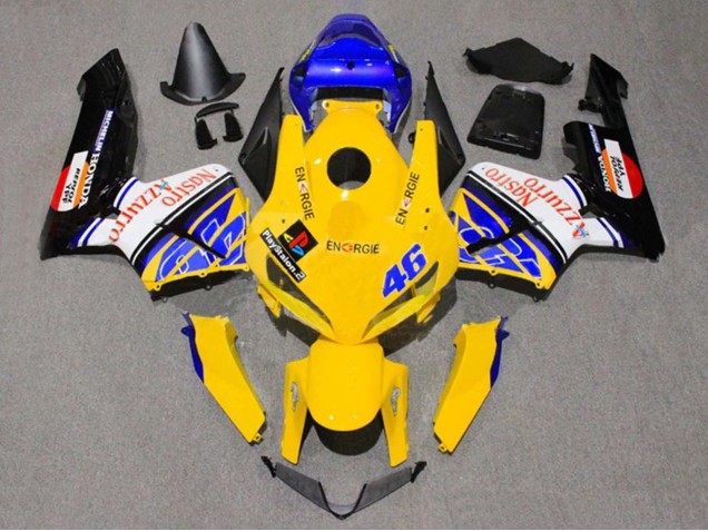 2005-2006 Yellow Blue White Nastro Azzurro 46 Honda CBR600RR Motorcycle Fairings