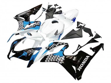 2007-2008 White Light Blue Glossy Black Honda CBR600RR Motorcycle Fairings