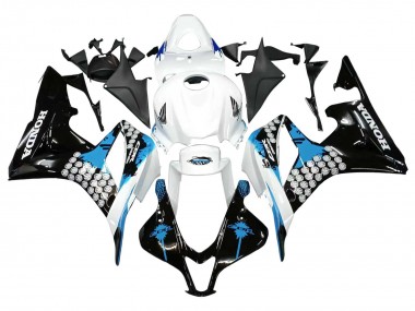 2007-2008 White Light Blue Glossy Black Honda CBR600RR Motorcycle Fairings