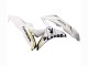2007-2008 White Gold Glossy Black Playboy Honda CBR600RR Motorcycle Fairing